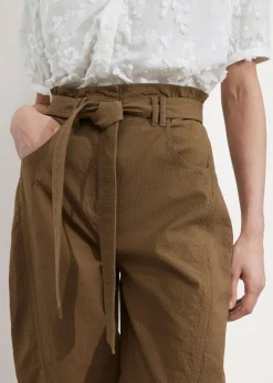 Pantalon à Taille Haute Froncée