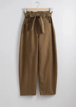 Pantalon à Taille Haute Froncée
