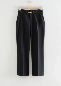 Pantalon Court Ceinturé Taille Haute