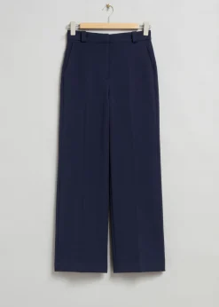 Pantalon Large à Plis Marqués