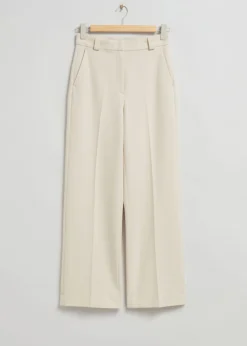 Pantalon Large à Plis Marqués