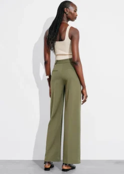 Pantalon Large à Plis Marqués