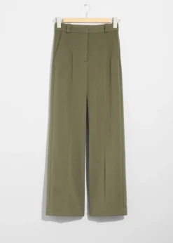 Pantalon Large à Plis Marqués