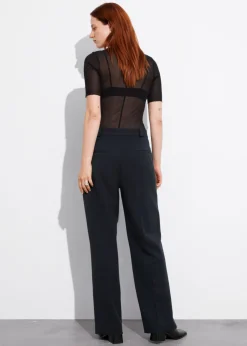 Pantalon Large à Plis Marqués