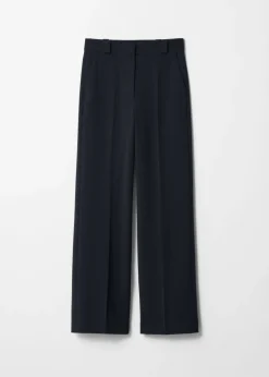 Pantalon Large à Plis Marqués