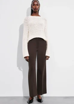 Pantalon Large à Plis Marqués