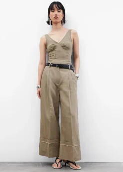 Pantalon Large à Revers