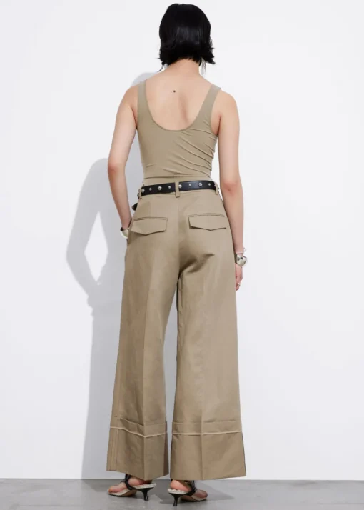 Pantalon Large à Revers