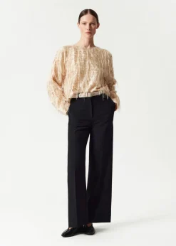 Pantalon Plissé Et évasé