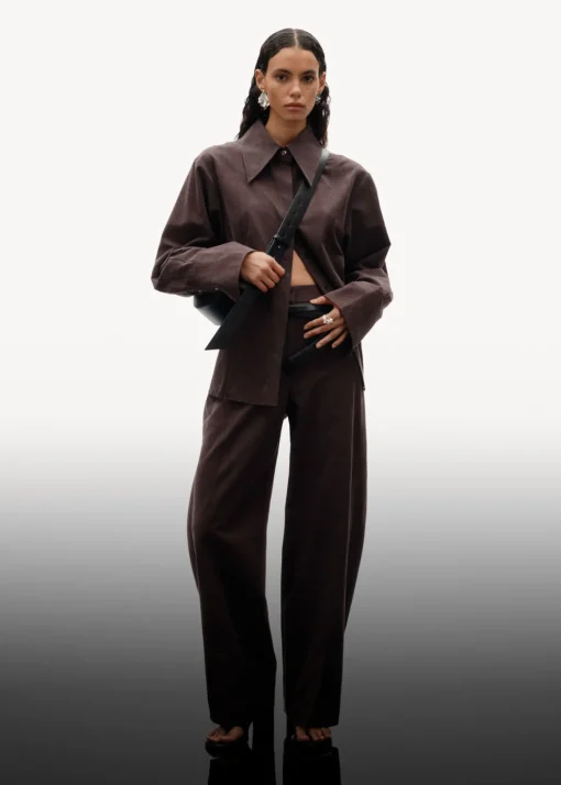 Pantalon Tailleur En Soie Mélangée