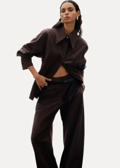 Pantalon Tailleur En Soie Mélangée