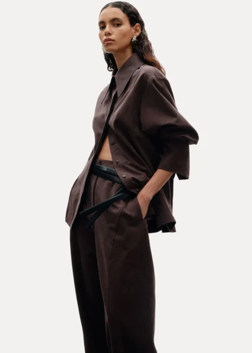 Pantalon Tailleur En Soie Mélangée