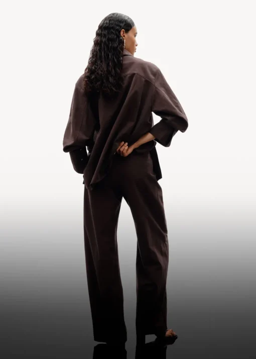 Pantalon Tailleur En Soie Mélangée