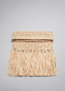 Pochette En Paille à Franges