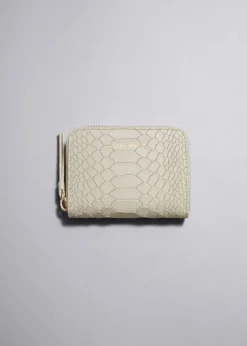 Portefeuille En Cuir Relief Serpent