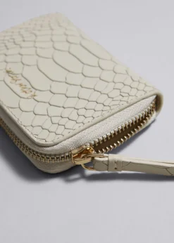 Portefeuille En Cuir Relief Serpent