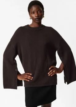 Pull En Laine Mérinos à Boutons