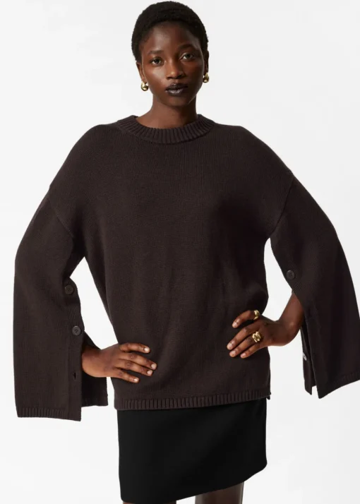Pull En Laine Mérinos à Boutons