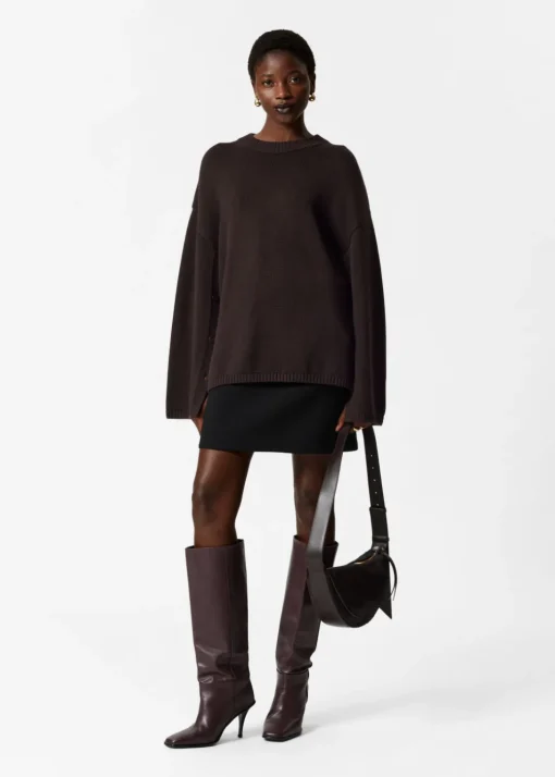 Pull En Laine Mérinos à Boutons