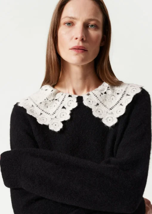 Pull En Maille à Col Crocheté