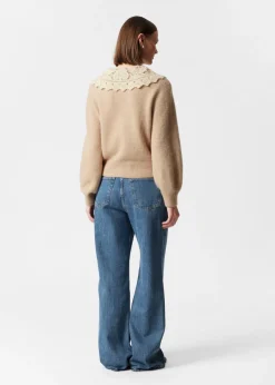 Pull En Maille à Col Crocheté