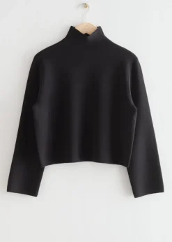 Pull En Maille Droit à Col Montant