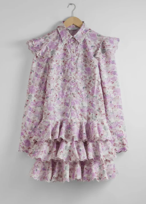 Robe Courte à Volants Sur Plusieurs Niveaux