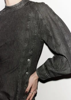 Robe Courte Ajustée En Denim