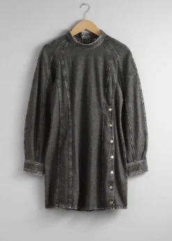 Robe Courte Ajustée En Denim