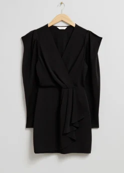 Robe Courte Portefeuille Avec Volant