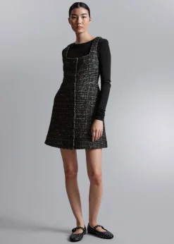 Robe Courte Sans Manches En Tweed