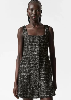 Robe Courte Sans Manches En Tweed