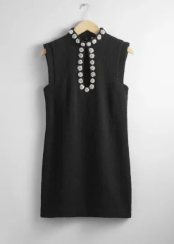 Robe Courte Sans Manches Avec Strass