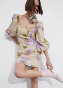 Robe Courte Trapèze En Lin