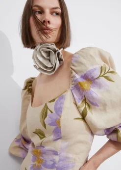 Robe Courte Trapèze En Lin