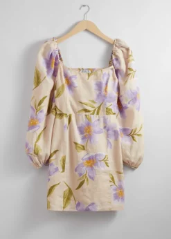 Robe Courte Trapèze En Lin