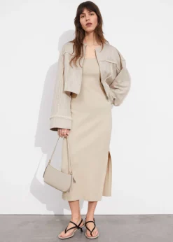 Robe Débardeur Midi En Maille Côtelée