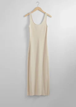 Robe Débardeur Midi En Maille Côtelée