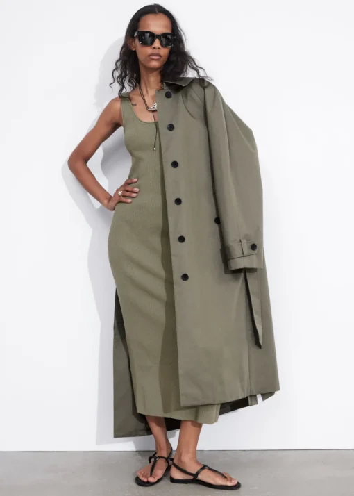 Robe Débardeur Midi En Maille Côtelée