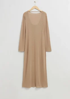 Robe Longue à Encolure Bateau