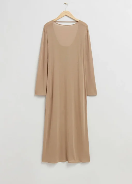Robe Longue à Encolure Bateau