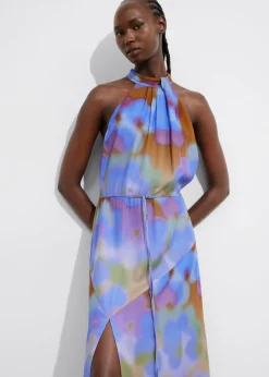 Robe Longue Imprimée à Dos Nu