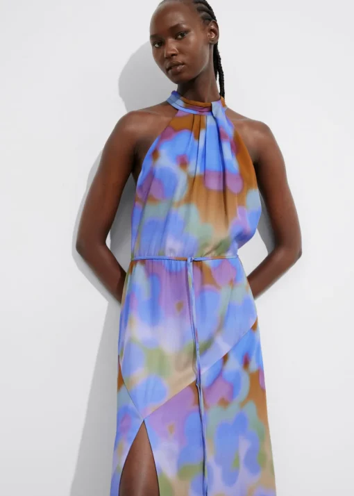 Robe Longue Imprimée à Dos Nu