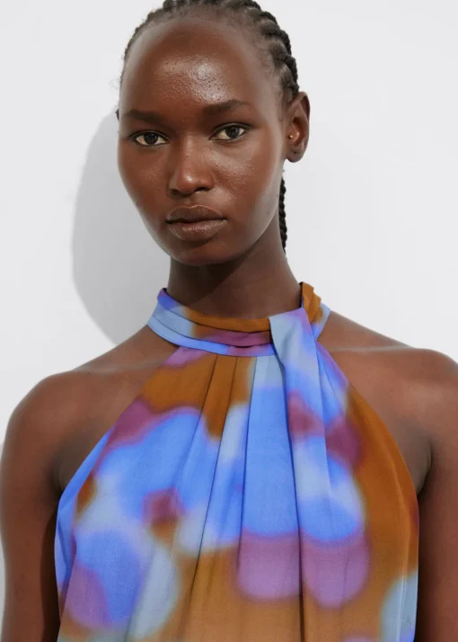 Robe Longue Imprimée à Dos Nu