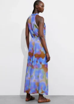 Robe Longue Imprimée à Dos Nu