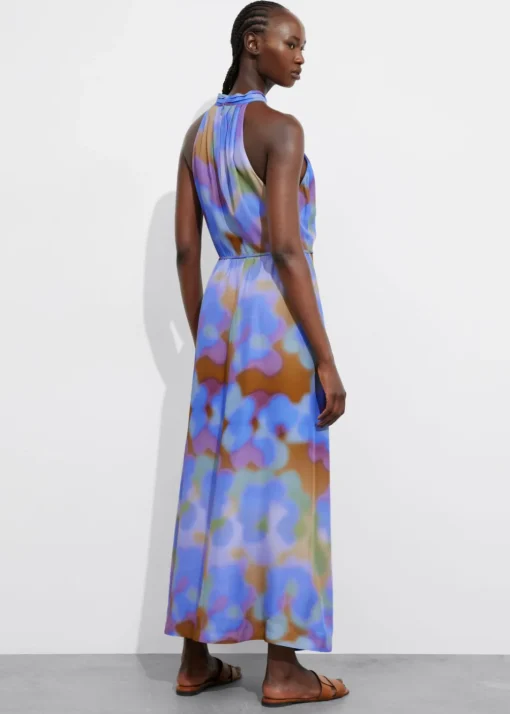 Robe Longue Imprimée à Dos Nu