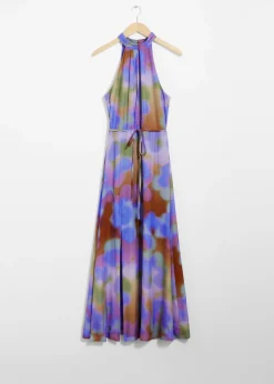 Robe Longue Imprimée à Dos Nu