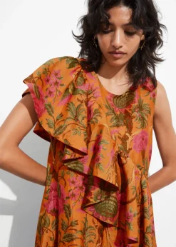 Robe Midi à Cascade De Volants