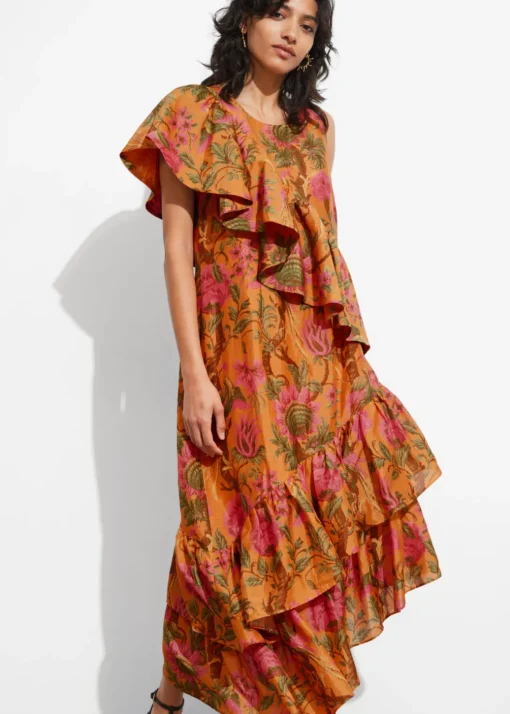 Robe Midi à Cascade De Volants