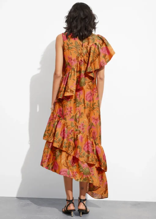 Robe Midi à Cascade De Volants